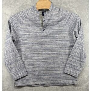 Johnnie-O‎ Fanning Henley 1/4 Snap Long Sleeve Shirt Blue Men's Size L